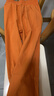 紀柏女褲棉麻女裝亞麻夏季女款休閑褲女2026年新款夏款薄款直筒闊腿褲 橙色【高品質(zhì)棉麻】 L 建議【106-120斤】 曬單實(shí)拍圖