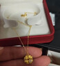 老鳳祥鎏金四葉草銀項鏈女款女士輕奢吊墜紀念日生日禮物送女友老婆 曬單實(shí)拍圖