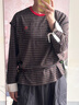 fano studios范洛Fano 春新款撞色條紋襯衫袖套頭圓領(lǐng)長(cháng)袖t恤女慵懶設計感上衣 摩卡咖 現貨 S 曬單實(shí)拍圖