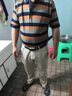 老爺車(chē)男裝冰絲短袖T恤男士涼感速干中年人40-50歲夏裝中老年爸爸裝半袖 1026黃色 2XL 180 曬單實(shí)拍圖