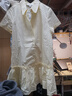UR2025秋季新款女裝拼接木耳邊紐扣短袖連衣裙UYY750119 曬單實(shí)拍圖
