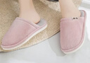 回力棉拖鞋男女士加絨秋冬季室內防臭滑保暖棉拖鞋HL0006粉色40-41碼 曬單實(shí)拍圖