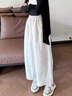 望辰白色山本褲女夏季薄款2026新款垂感老錢(qián)風(fēng)小個(gè)子氣球闊腿哈倫褲子 白色 S 建議（80-100斤）選 曬單實(shí)拍圖