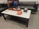 凡社 茶幾客廳簡(jiǎn)約現代 鋼化玻璃仿巖板大理石紋雙層儲物辦公茶桌 曬單實(shí)拍圖