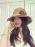 凡飾（FANCET）手鉤草帽女春夏法式優(yōu)雅帽子海邊度假沙灘帽氣質(zhì)花朵可折疊遮陽(yáng)帽 曬單實(shí)拍圖