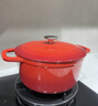 雙立人（ZWILLING）琺瑯鑄鐵鍋湯鍋燉鍋雙耳煲湯鍋平底鍋烹飪鍋具電磁爐燃氣通用 亮紅色 24cm 曬單實(shí)拍圖