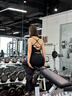 ARIA LEISURE 運動(dòng)背心女吊帶普拉提瑜伽服上衣美背健身運動(dòng)內衣 黑色【升級一體杯】 M 曬單實(shí)拍圖