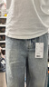 森馬（Semir）牛仔褲男夏季寬松弧形彎刀長(cháng)褲2026潑墨做舊水洗褲子109326124114 曬單實(shí)拍圖