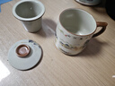 青花汝窯茶杯水杯陶瓷帶蓋茶水分離可定制送禮家用高檔辦公馬克杯 汝窯千里江山-辦公杯 曬單實(shí)拍圖