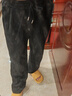 名創(chuàng  )優(yōu)品（MINISO）春季美式高街重磅純棉休閑褲子男款潮流寬松直筒運動(dòng)闊腿長(cháng)褲男士 【純棉直筒褲】黑色 L /175(體重120-140斤) 曬單實(shí)拍圖
