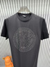 VERSACE JEANS范思哲男裝夏季美杜莎水晶燙鉆T恤修身圓領(lǐng)短袖絲光棉高端男士T恤 黑色 L 曬單實(shí)拍圖