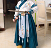 小淘孩男童漢服春秋兒童古裝唐裝長(cháng)袖中國風(fēng)中秋演出服表演服 青色120 曬單實(shí)拍圖