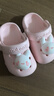 牧童兒童拖鞋夏男寶寶洞洞鞋軟底女童卡通洗澡嬰幼兒家居鞋萌兔粉150 曬單實(shí)拍圖