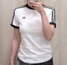 阿迪達斯（adidas）三葉草系列 女 3S TEE SLIM 短袖T恤 KD3683 白色 M 曬單實(shí)拍圖