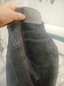 與狼共舞【桑蠶絲】爽滑親膚牛仔九分褲復古水洗牛仔褲男 002黑灰 33  曬單實(shí)拍圖