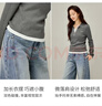 茵曼（INMAN）polo領(lǐng)半開(kāi)襟撞色修身針織衫2026春季女裝新款顯瘦長(cháng)袖上衣 深灰色 XL 曬單實(shí)拍圖