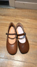 天美意羊脂軟糖羊皮復古瑪麗珍軟底小皮鞋平底鞋女淺口單鞋2026春季新款 內增高款（4cm）-棕色（羊皮） 34 曬單實(shí)拍圖