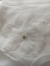 晚白2026年春款天絲棉法式釘珠花朵獨特好看上衣親膚柔軟修身針織衫女 白色 L 曬單實(shí)拍圖