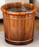 泡腳桶木桶40厘米加碳化足浴桶實(shí)木洗腳盆保溫木盆家用木質(zhì)洗腳桶 40cm 碳化圓邊+實(shí)木蓋+艾草 曬單實(shí)拍圖