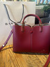 芭莎貝拉;BASA BELA結婚新娘包紅色真皮女包輕奢高級大容量手提包 波爾多紅18706 曬單實(shí)拍圖