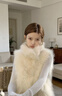 皮毛一體外套女秋冬新款短款環(huán)保毛寬松修身顯瘦毛絨馬甲外套女 初雪絨白 均碼 曬單實(shí)拍圖
