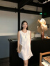 MUSINSA STANDARD韓國26春季新品女士圓領(lǐng)寬松簡(jiǎn)約款無(wú)袖連衣裙 白色（WH） M 曬單實(shí)拍圖