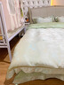 羅萊家居家紡輕奢A類(lèi)新款天絲棉四件套裸睡親膚被套床單床笠提花貢緞床上 尤朵-緋綠 床單款 1.5四件套(被套200*230) 曬單實(shí)拍圖