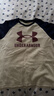 安德瑪（Under Armour）男童純棉T恤夏兒童舒適短袖男大童復古字母印花上衣夏裝241101019 卡其 150 （偏小一碼） 曬單實(shí)拍圖