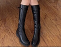 星期六厚底長(cháng)筒靴女2025新款秋冬加絨保暖騎士靴小個(gè)子增高顯瘦長(cháng)靴女款 黑色【加絨】 38 曬單實(shí)拍圖