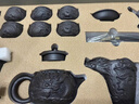 幽云水景德鎮紫砂壺功夫茶具套組家用中式陶瓷泡茶壺茶杯子浮雕龍紋整套 紫砂[龍購盛世-22頭+六君子]高端 曬單實(shí)拍圖