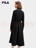 FILA 斐樂(lè )楊冪同款女子連衣裙春新款時(shí)尚休閑寬松收腰翻領(lǐng)連身裙 正黑色-BK S 160/80A 曬單實(shí)拍圖