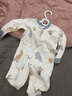 童泰嬰兒連體衣春秋季純棉寶寶衣服新生兒偏開(kāi)哈衣爬服睡衣藍色80cm 曬單實(shí)拍圖