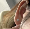 DAISY DREAM999足銀養耳洞鋯石耳釘女超閃高級感小耳環(huán)養耳洞耳棒耳骨釘耳飾 【1對】4mm鋯石耳釘【999銀針】 曬單實(shí)拍圖