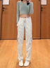 棠暖白色工裝褲女春夏季薄款2026新款垂感小個(gè)子休閑束腳運動(dòng)闊腿褲子 象牙白 M 建議體重（95斤以?xún)龋?曬單實(shí)拍圖