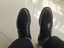 駱駝（CAMEL）德比輕便舒適抓花牛皮商務(wù)正裝男士皮鞋 GE12235360 黑色 41 曬單實(shí)拍圖