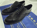Truffaut 手工真皮鞋男商務(wù)正裝鞋英倫牛津鞋男新郎婚鞋春夏季季透氣高檔 黑色亮皮 B103 42 曬單實(shí)拍圖