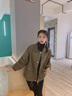 衣典零一2022秋裝新款秋季女裝春秋時尚百搭韓版休閑寬松小個子牛仔工裝短外套短款風(fēng)衣夾克薄外套上衣女 軍綠色 S（推薦80-110斤） 曬單實(shí)拍圖