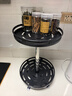 馨婺家廚房旋轉調料置物架臺置式調味品收納架免打孔臺面佐料調料收納盒 黑色雙層-360°旋轉【圓款加固底盤(pán)】 曬單實(shí)拍圖