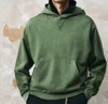 UR秋季新款男裝復古街頭風(fēng)水洗做舊連帽衛衣UML450009 草綠 M 曬單實(shí)拍圖