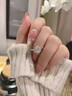 Grace Girl一克拉培育鉆石戒指女白金鉆戒求訂結婚情人節生日禮物送女友老婆 一克拉銀培育鉆石戒指 曬單實(shí)拍圖