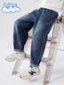 班尼路童裝男童褲子兒童牛仔褲春秋2025年新款中大童水洗耐磨潮酷長(cháng)褲 深藍 140 曬單實(shí)拍圖