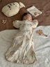 威爾貝魯（WELLBER）新生兒防驚跳睡袋嬰兒0-6個(gè)月包裹式包巾投降式四季包單 小天使M 曬單實(shí)拍圖
