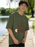 班尼路（Baleno）復古港風(fēng)潮流短袖t恤男2026新款軍綠色休閑寬松夏季純棉半袖男裝 曬單實(shí)拍圖