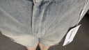 :CHOCOOLATEit美式破洞牛仔短褲男夏季新款潮牌痞帥五分褲子 復古藍 32 曬單實(shí)拍圖