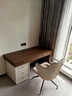 淮率書(shū)桌家用小戶(hù)型中古風(fēng)書(shū)房辦公寫(xiě)字臺電腦桌奶油辦公桌醫美咨詢(xún)桌 【環(huán)保油漆】胡桃木色#書(shū)桌（不帶排插） 【ENF級實(shí)木多層板】140x50x75CM 曬單實(shí)拍圖
