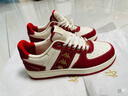 卡帕（Kappa）女鞋紅色百搭板鞋女2026年春季新款增高休閑鞋女厚底運動(dòng)鞋子女 新年紅/經(jīng)典白/金色 39 曬單實(shí)拍圖