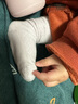 全棉時(shí)代兒童襪子7A抗菌嬰幼兒寶寶純棉中筒襪 紫粉白 14-16cm 曬單實(shí)拍圖