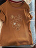 百圖（betu）女裝2026年夏季新款繁花繡花T恤寬松顯瘦百搭短袖上衣女2603T15 焦糖色 S （米白、焦糖色預售04/06、粉紅04/08發(fā)貨） 曬單實(shí)拍圖