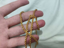 飾薇越南鍍沙金項鏈男混金粗款仿真純黃金色鍍金麻花不易掉色大金鏈子 麻花鏈 【粗6mm】 曬單實(shí)拍圖