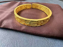 興穎金包銀吉言手鐲男女款古法黃金多寶鏨刻實(shí)心999足金純銀開(kāi)口鐲子 金2.4克-總重約80克-吉言手鐲 曬單實(shí)拍圖